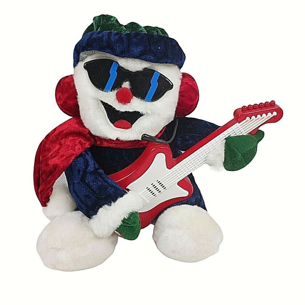 Snowman Dan Dee Musical Animated Sunglasses Guitar Christmas Tabletop Décor